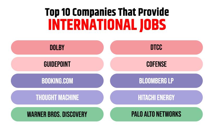 Top 10 Companies That Provide International Jobs