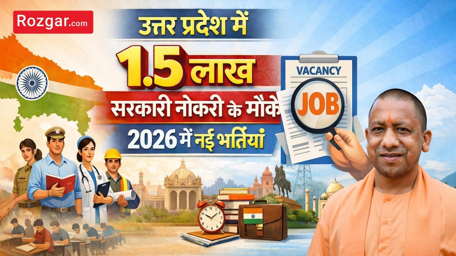 उत्तर प्रदेश में 1.5 लाख सरकारी नौकरी के मौके – 2026 में नई भर्तियाँ
