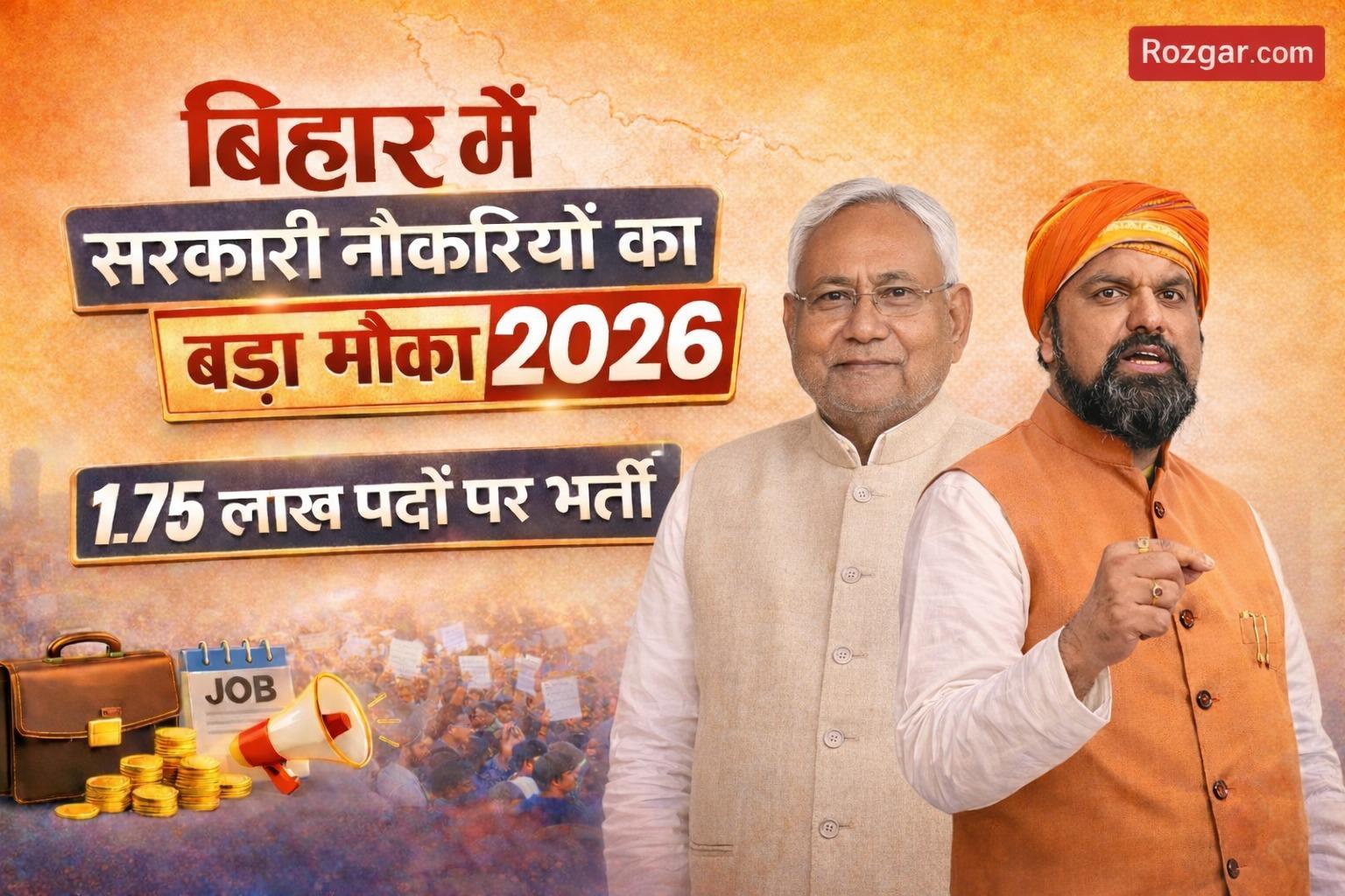 बिहार में 2026 की बड़ी सरकारी भर्ती: 1.75 लाख पद
