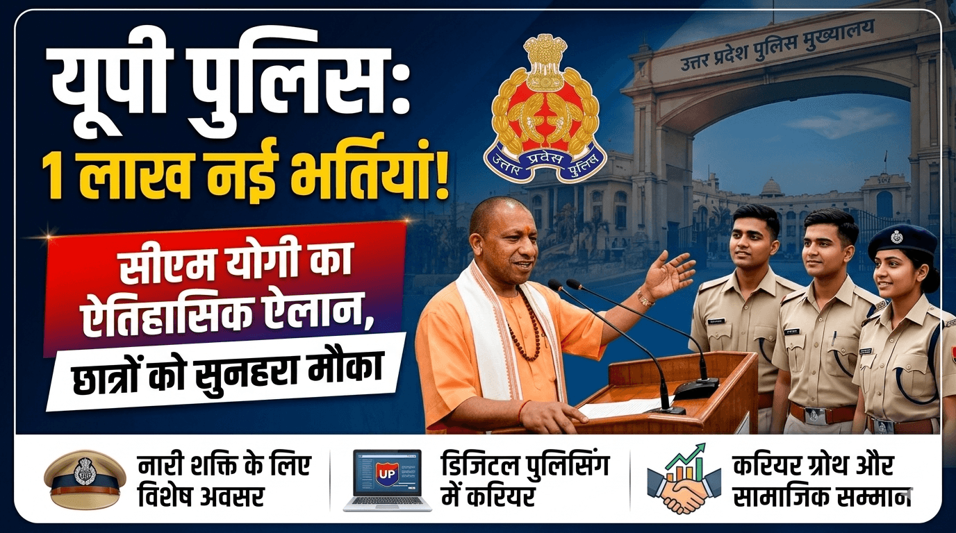 CM योगी ने यूपी पुलिस में 1 लाख नई भर्तियों का ऐलान 